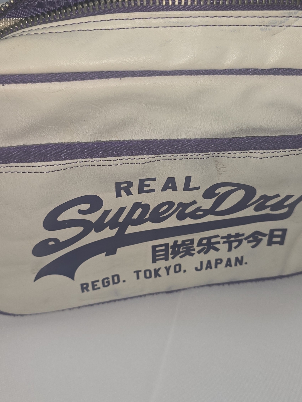 Superdry White and Purple Logo Belt Bag